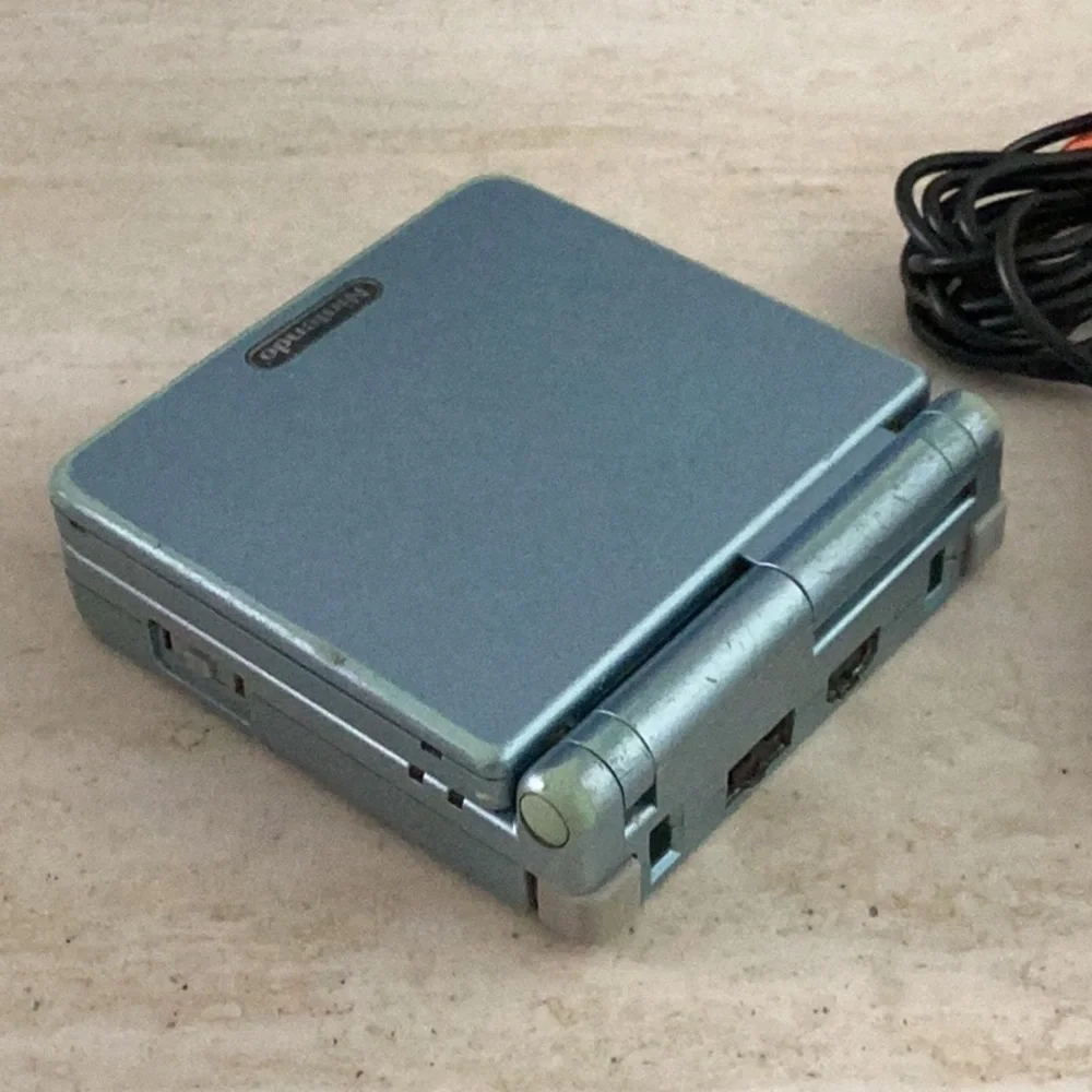 Gameboy Advance SP Console 101 Back Lit AGS-101 Pearl Blue Nintendo GBA Charger